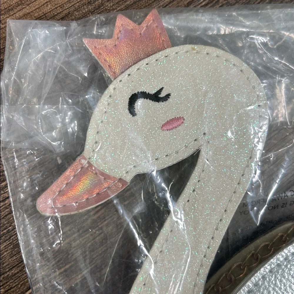 Capelli of New York Swan Purse with Pink and White Accents